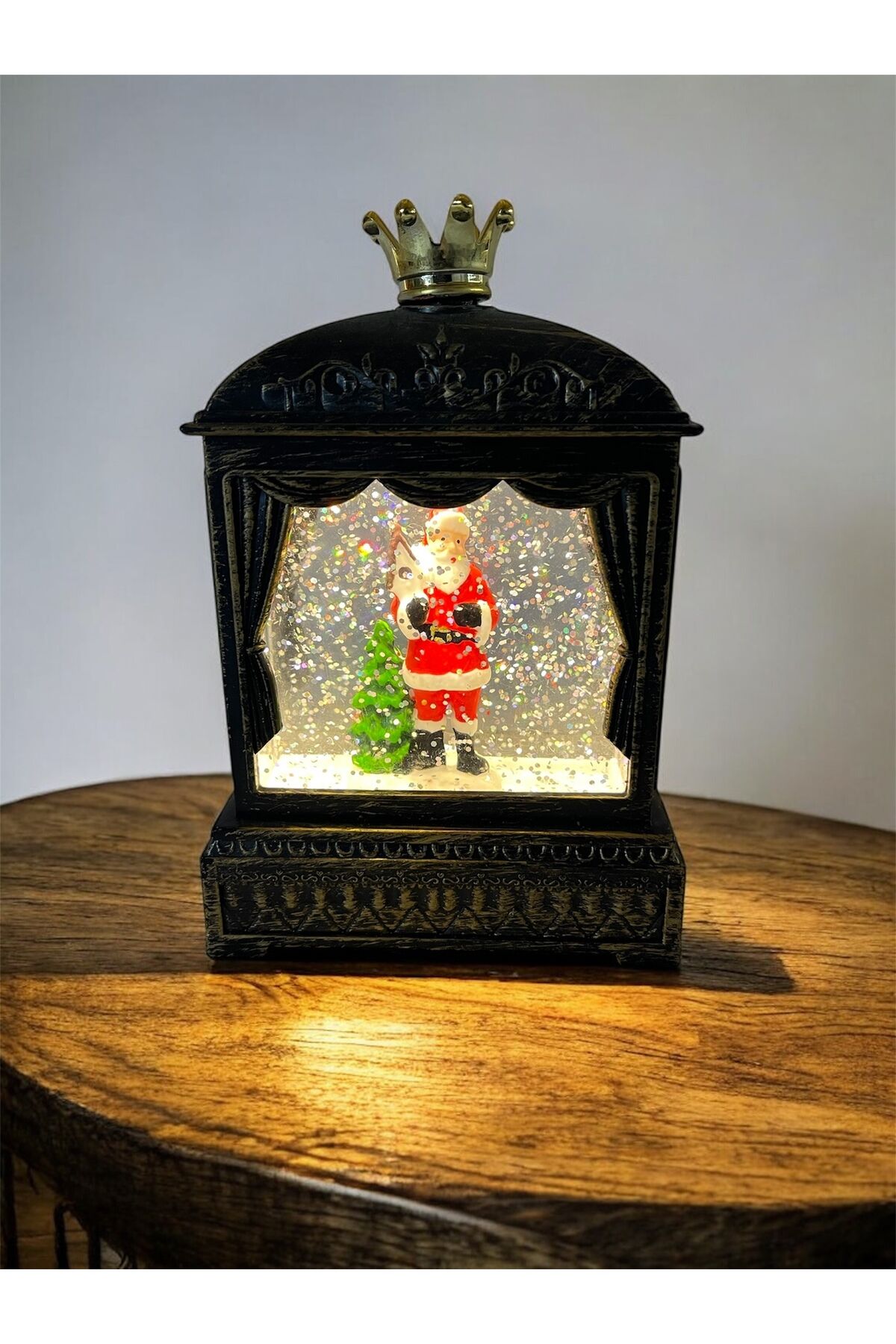 Led Yılbaşı süsü Noel baba klubesi ışıklı Süs Çam ağacı led Gümüş  noel baba