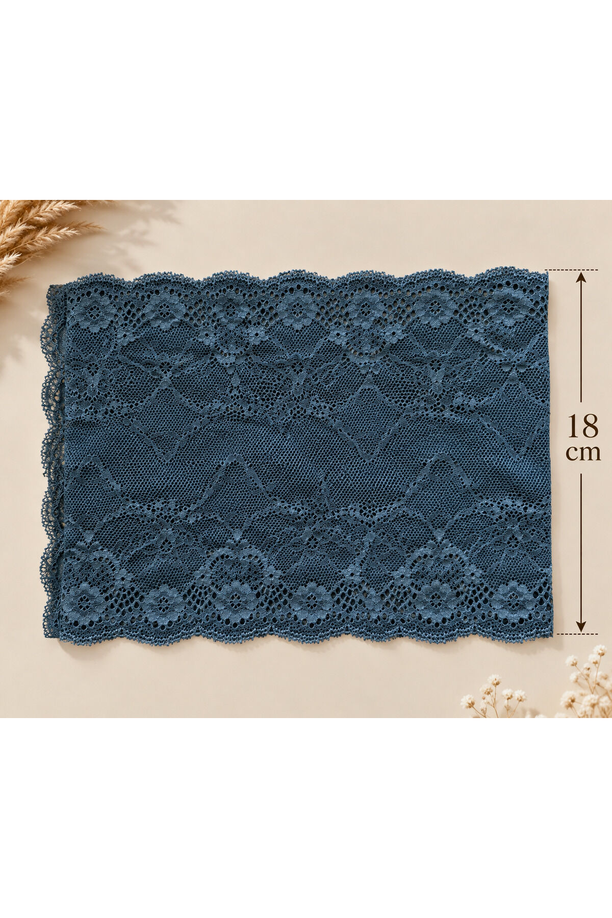 Bordo Dantel Saç Bandanası 16 cm Çiçek Desenli Şık Saç Bandı Kadın Saç Aksesuarı