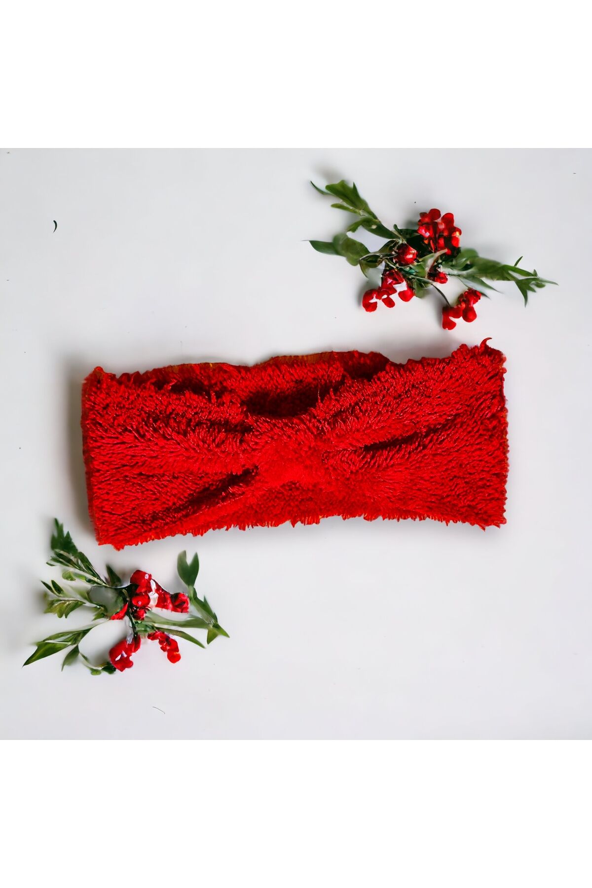 Peluş saç bandı Fiyonk triko saç bandı Kışlık bandana