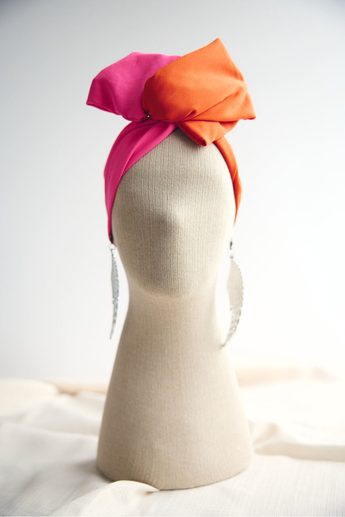 Pembe Turuncu Telli Bandana, Telli Saç Bandı
