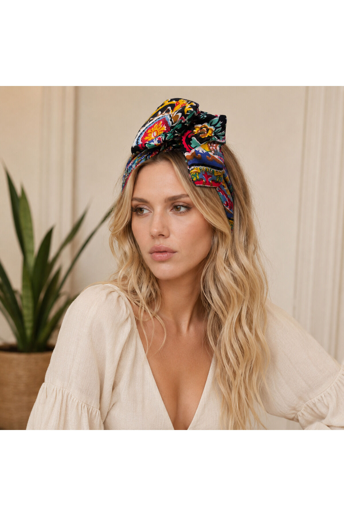Renkli Telli Saç Bandı Bandana | Şekil Verilebilir Bohem Çok Renkli Kadın Saç Aksesuarı