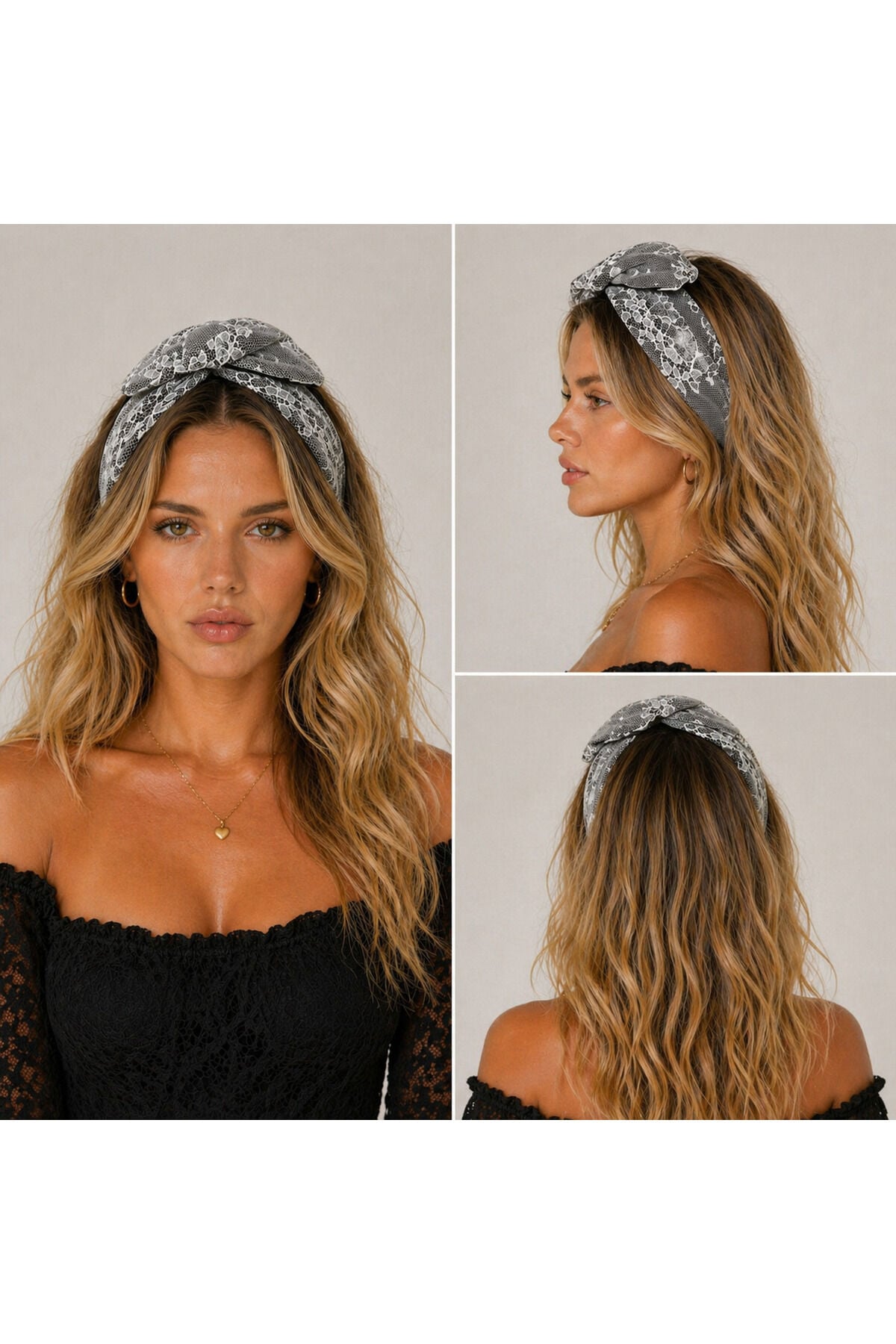 Telli Bandana özel seri kaliteli kumaş telli saç bandı fransız dantel saç bandı