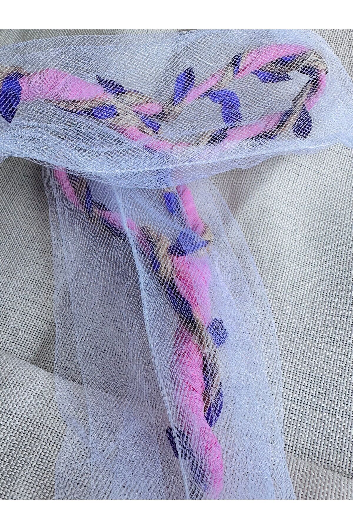 Tül Detaylıa Sarmaşık Telli Saç Bandı Tül telli Bandana
