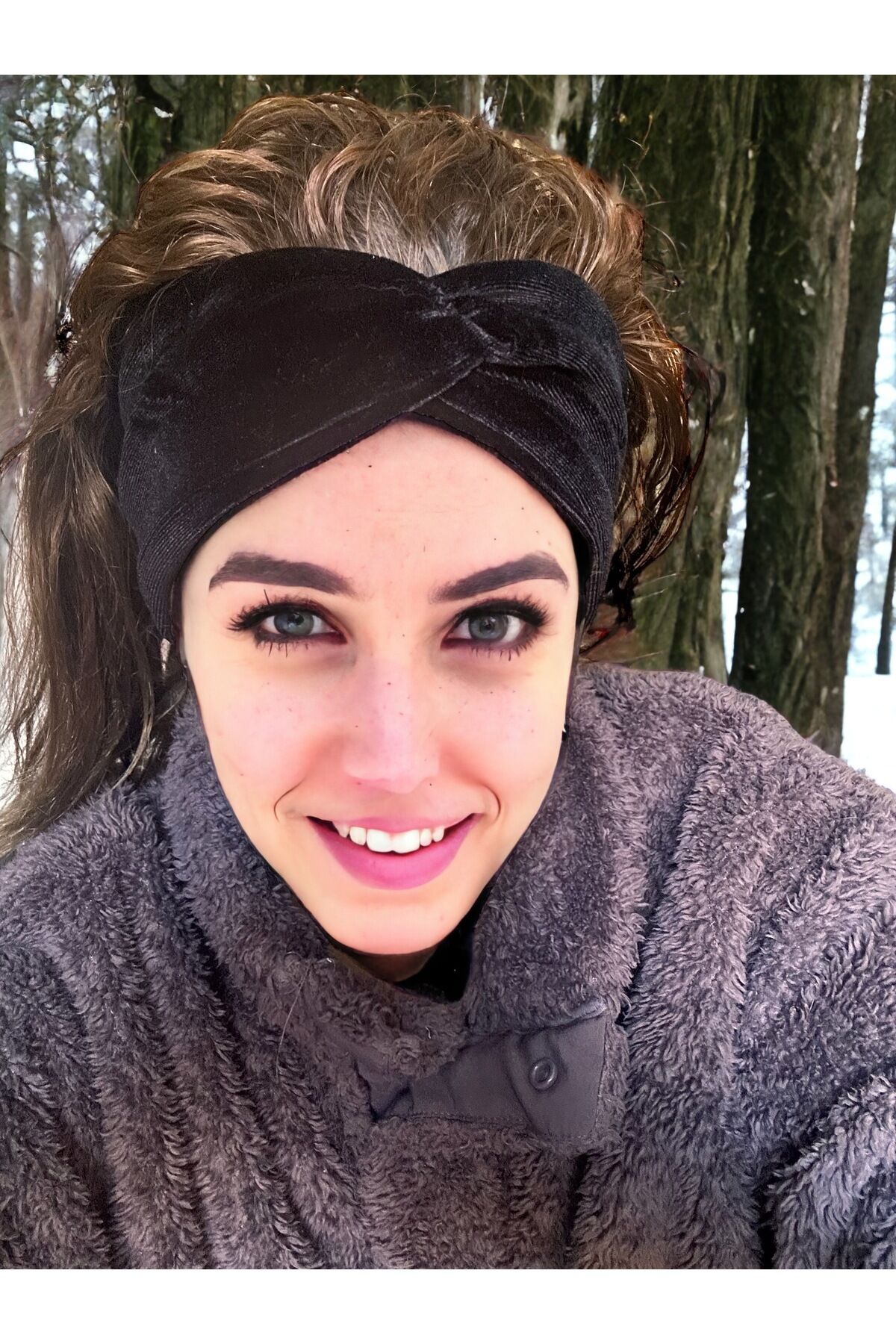 Yumuşak Kumaş Ipek Kadife Saç Bandı Burgu Saç Bandı Kışlık Saç Bandı Kulakları Kapatan Bandana